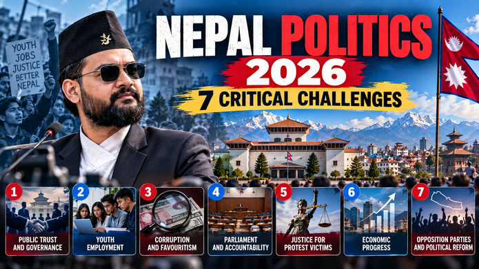 Nepal politics 2026 – Balen Shah and seven critical challenges including youth employment, corruption, parliamentary accountability and economic progress